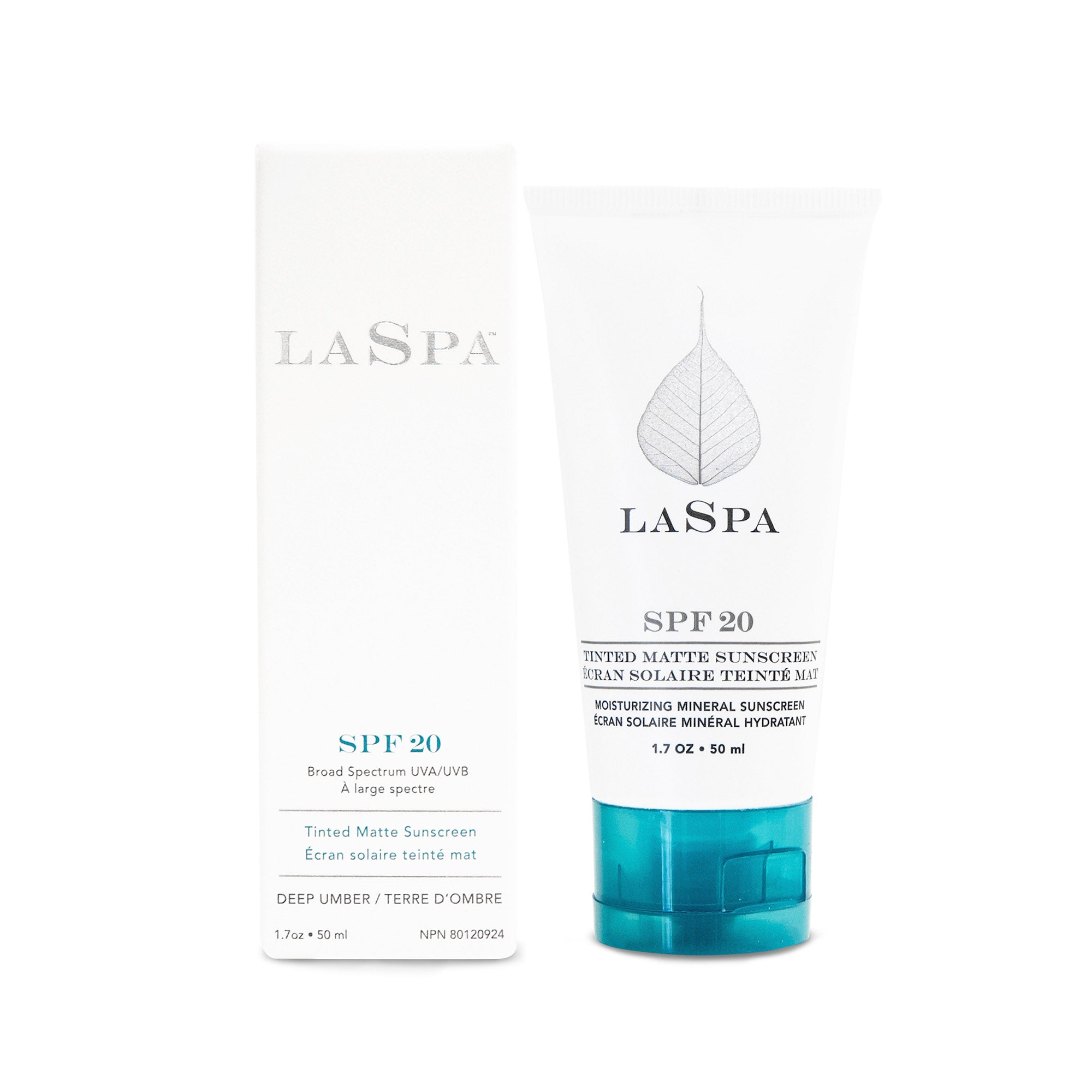 Tube and packaging of LASPA Tinted Matte Sunscreen